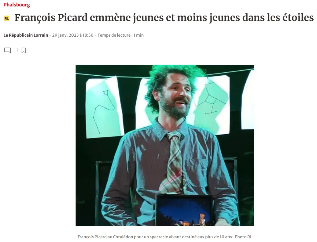 Article de presse sur la Compagnie Moi Je Tout Seul