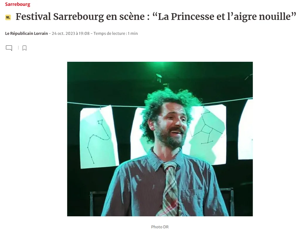Article de presse sur la Compagnie Moi Je Tout Seul